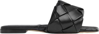 Bottega Veneta Zwarte leren sandaal met buisvormig ontwerp - Dames - Sandalen - Zwart - 37 EU - Leer - Schoenen