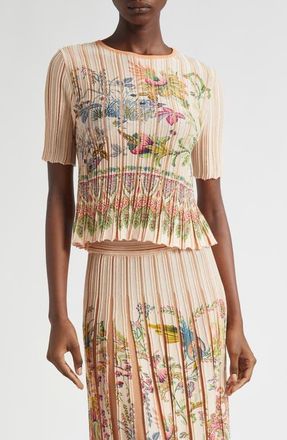 Etro Short Sleeve Sweater in Pale Pink at Nordstrom, Size 10 Us