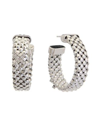 Meshmerise 18K Over Silver 0.12 Ct. Tw. Diamond Earrings