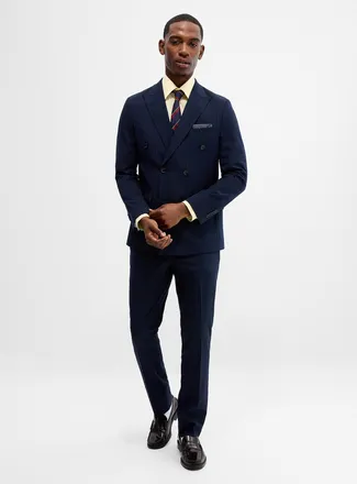 Soul of London Mens Banker-stripe suit Slim fit