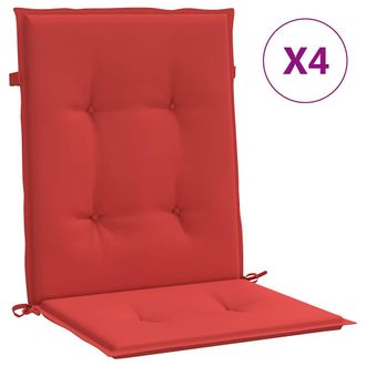 vidaXL Coj&iacute;n Silla Jard&iacute;n Respaldo Bajo 4 Uds Tela Oxford Rojo Vidaxl