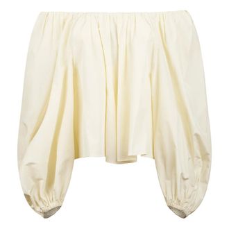 Forte_Forte Blouses, female, Beige, Size: S Chic Taffetas Couture Shirt