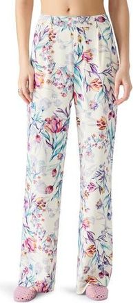Steve Madden Denia Floral Print Wide Leg Pants in Antique at Nordstrom Rack, Size X-Small