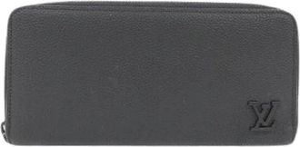 Louis Vuitton Pre-owned LV Aerogram Calf Long Wallet - Dames - Vintage Accessoires - Zwart - ONE Size - Leer - Vintage