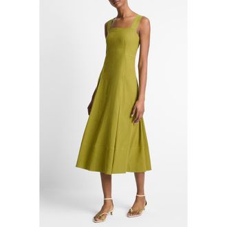 Vince Square Neck Midi Dress in Herbaria at Nordstrom Rack, Size 12