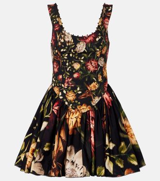 Agua Bendita Pluma floral cotton minidress