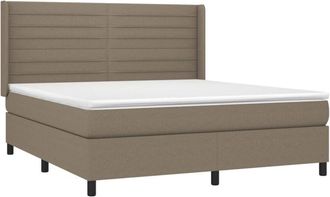 vidaXL Vidaxl - Cama Box Spring Colch&oacute;n Y Luces Led Tela Gris Taupe 180x200 Cm