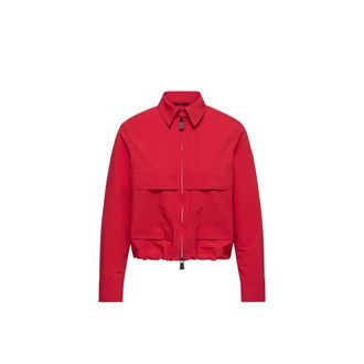 Moncler Moncler Technical Froiss&eacute; Long Sleeve Shirt, Women, Red, Size: L