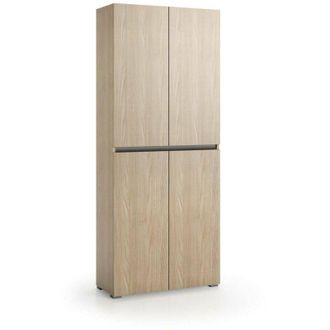 Dmora Dmora - Armadio multiuso grande Arro, Scarpiera con ripiani regolabili, Mobile porta scarpe a 4 ante, 100% Made in Italy, 80x37h195 cm, Bianco