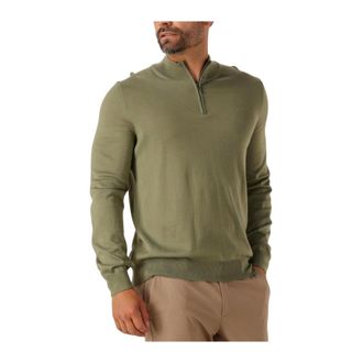 HUGO BOSS Truien & Vesten, Heren, Groen, L, Wol, Ebenji Half Zip Sweater