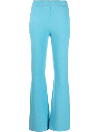 Alberta Ferretti flared-leg cut trousers - women - Cashmere/Virgin Wool - 40 - Blue