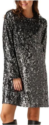 Gestuz Glanzende Paillet Feestjurk - Dames - Feestkleedjes - Grijs - XL - Pailletten - Kleedjes
