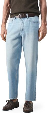 Mango Crop Tapered Jeans in Light Blue at Nordstrom, Size 36