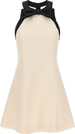 Valentino Garavani Bicolor Virgin Wool Short Womens Dress