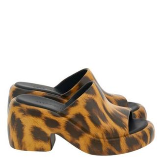 Ferragamo Deva Leopard Print Platform Sandals, Size 7