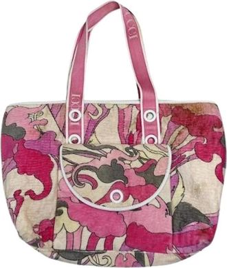 Emilio Pucci Pre-owned Tote Bag - Dames - Vintage Shopper - Roze - ONE Size - Wol - Vintage