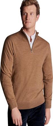 CHARLES TYRWHITT Pure Merino Zip Neck Sweater