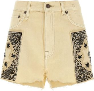 R13 X-Bf Shorts - Dames - Denim shorts - Beige - W28 - Katoen - Korte Broeken