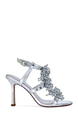 Azalea Wang Aliza Stiletto Sandal in Silver at Nordstrom, Size 8.5