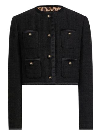 Dolce & Gabbana Black Animalier Print Blazer