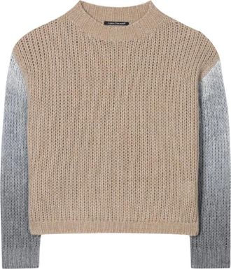 Luisa Cerano Spray Effect Gebreide Pullover - Dames - Ronde hals truien - Veelkleurig - S - Wol - Truien & Vesten