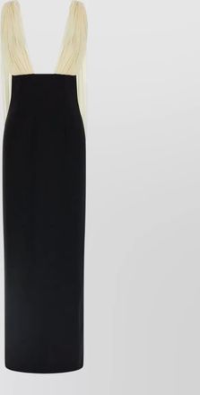 ARMARIUM wool v-neck sleeveless midi dress