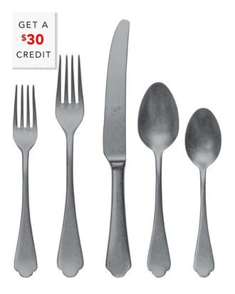 Mepra Dolce Vita Pewter Oro Nero 5Pc Cutlery Set With $30 Credit