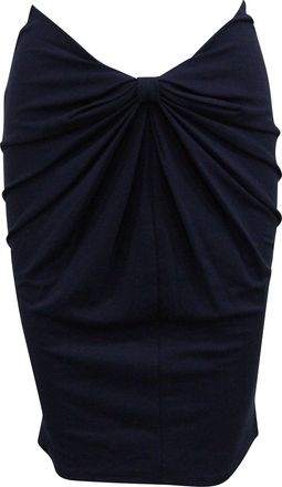 Emporio Armani Ruched Midi Skirt in Purple Viscose