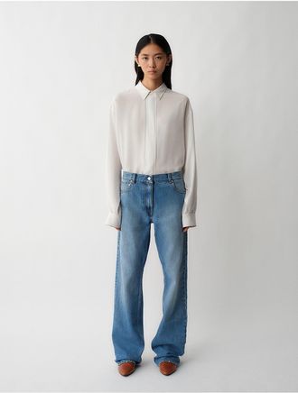 Calvin Klein Womens 02 Low Rise Straight Jeans - Blue - 26W x 32L