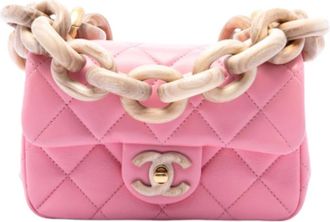 Chanel Pre-owned Vintage Quilted Crossbody Bag - Dames - Vintage Schoudertas - Roze - ONE Size - Leer - Vintage
