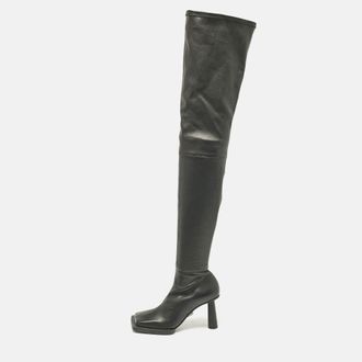 Jacquemus Black Leather Over The Knee Boots