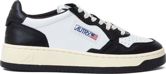 Autry White Black Medalist Low Leather Sneakers