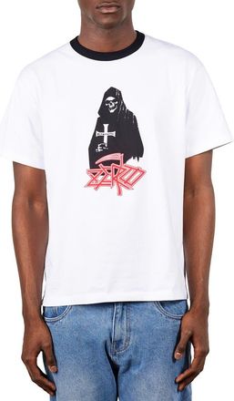 Pleasures X Zero Skateboards Reaper Ringer Graphic T-Shirt in White at Nordstrom, Size X-Large