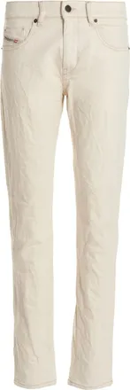 Diesel White Slim Mid Rise Jeans