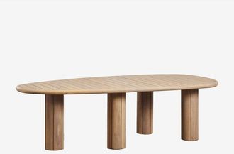 Sklum Sklum - Mesa De Jard&iacute;n Ovalada En Madera De Acacia Ginara