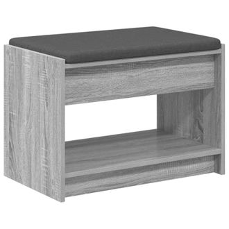 vidaXL Banco De Entrada Con Coj&iacute;n Gris Sonoma 63 X 38 X 45 Cm Vidaxl