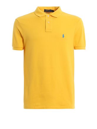 Polo Ralph Lauren Logo embroidery yellow pique polo shirt