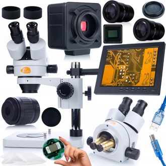OEM Set Avanzado De Microscopio Mercury Pro - C&aacute;mara 5mp, Pantalla 8 Zoom 7x-45x Investigaci&oacute;n Cient&iacute;fica