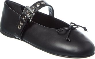 Miu Miu Bow Leather Flat