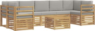vidaXL Conjunto De Sof&aacute;s De Exterior 8 Uds. Blanco Y Gris Claro Vidaxl