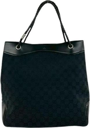 Gucci Pre-owned GG Canvas Leren Tote Bag - Dames - Vintage Shopper - Zwart - ONE Size - Leer - Vintage