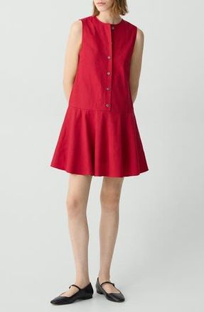 Theory Sleeveless Linen Blend Minidress in Cherry at Nordstrom Rack, Size Medium