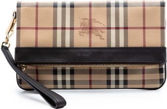 Burberry Pre-owned Burberry Haymarket Check Coated Canvas Adeline Fold over Clutch Ladies 8V8AQNKKD68PG1JV