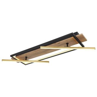 Netlighting Beatrix 40x80cm Semi Ceiling Light Black Rectangular Rotating Rods LED | Size: 40x80 cm