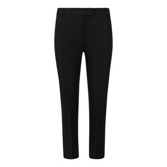 Max Mara Slim-fit Trousers, female, Black, Size: XS Cotton and stretch viscose trousers