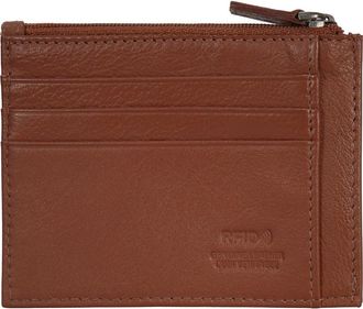 Champs Luggage Zip Leather Card Case in Brown at Nordstrom Rack
