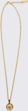 Versace Collana girocollo in ottone con ciondolo Medusa e cristalli
