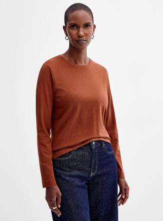 Contemporaine Womens Long-sleeve Supima cotton T-shirt