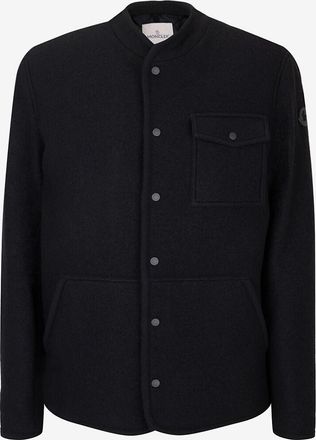 Moncler &Uuml;berhemd aus Wolle mit Mandarinkragen