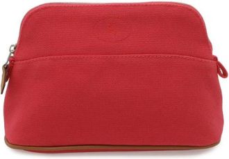 Herm&egrave;s Pre-owned Bolide Pouch 20 Canvas Leather - Dames - Vintage Handtas - Rood - ONE Size - Leer - Vintage